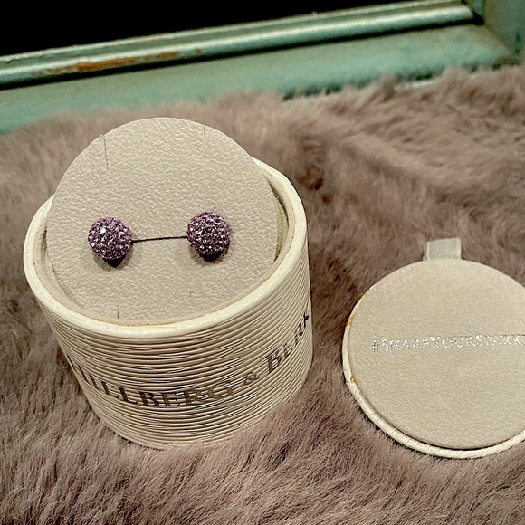BNIB Hillberg &Berk 10mm Lavender Ball Earrings. - Picture 2 of 5